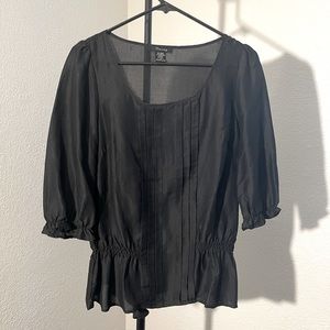Black pleated blouse